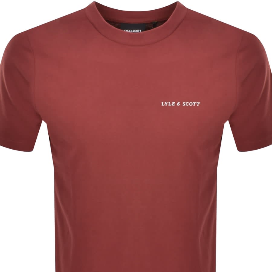 Image number 2 for Lyle And Scott Embroidered Logo T Shirt Burgundy