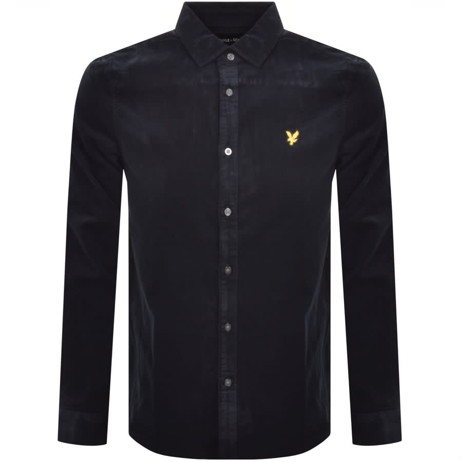 Image number 1 for Lyle And Scott Needle Cord Long Sleeve Shirt Navy