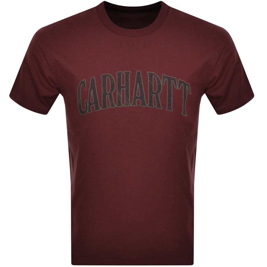 Image number 1 for Carhartt WIP Paisley Logo T Shirt Burgundy