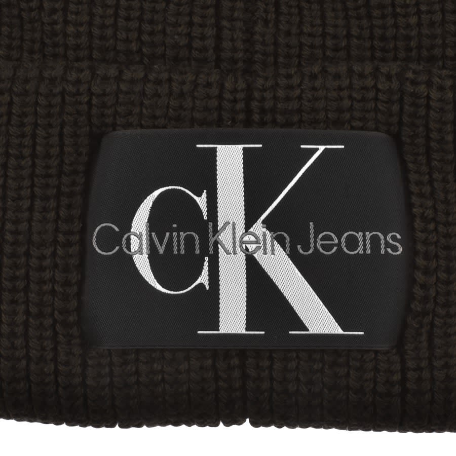 Image number 3 for Calvin Klein Jeans Knit Beanie Hat Brown