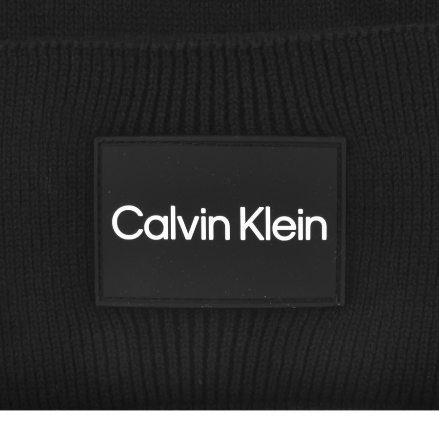 Image number 3 for Calvin Klein Fine Cotton Rib Beanie Hat Black