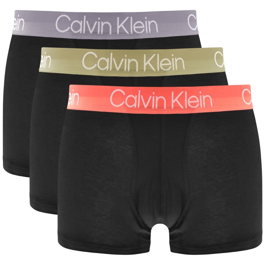 Image number 1 for Calvin Klein Underwear Three Pack Trunks Black