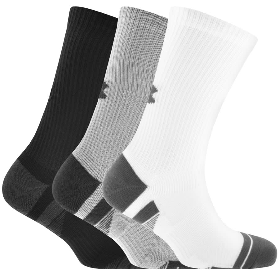 Image number 1 for Under Armour Three Pack HeatGear Crew Socks Grey