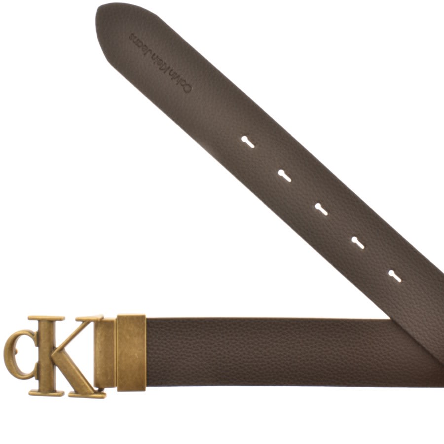 Image number 3 for Calvin Klein Jeans Reversible Plaque Belt Brown