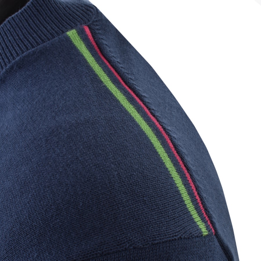 Image number 3 for Pretty Green Cotton Tipped Knit Jumper Navy