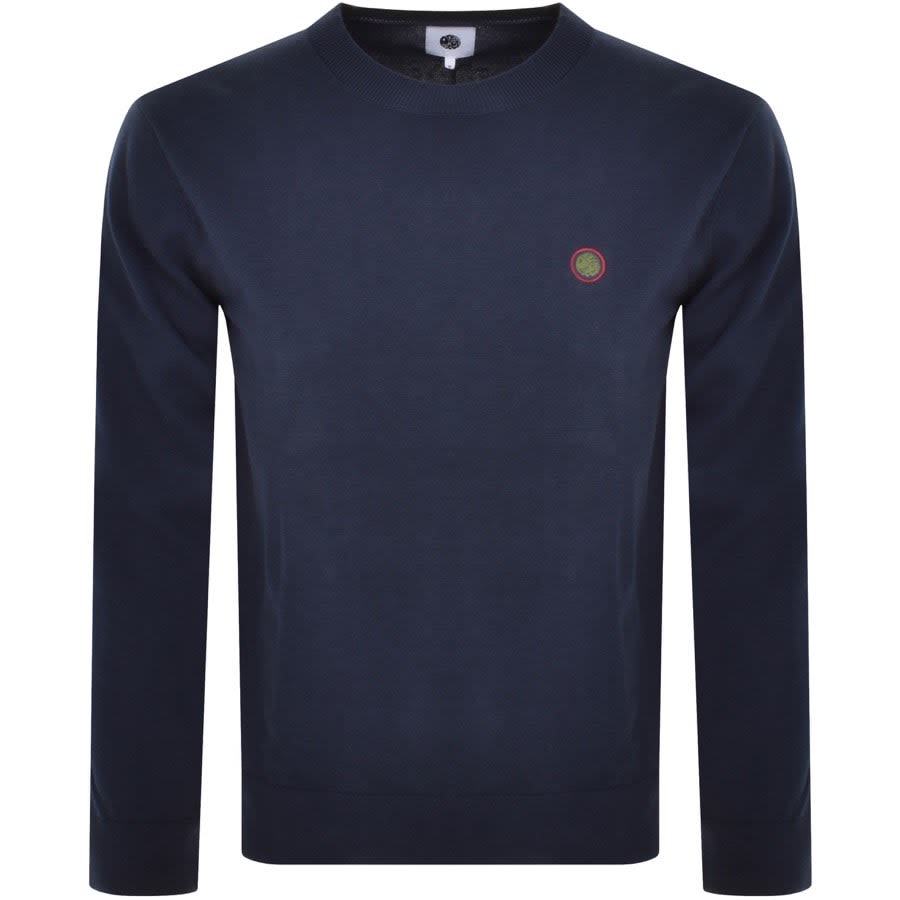 Image number 1 for Pretty Green Cotton Tipped Knit Jumper Navy