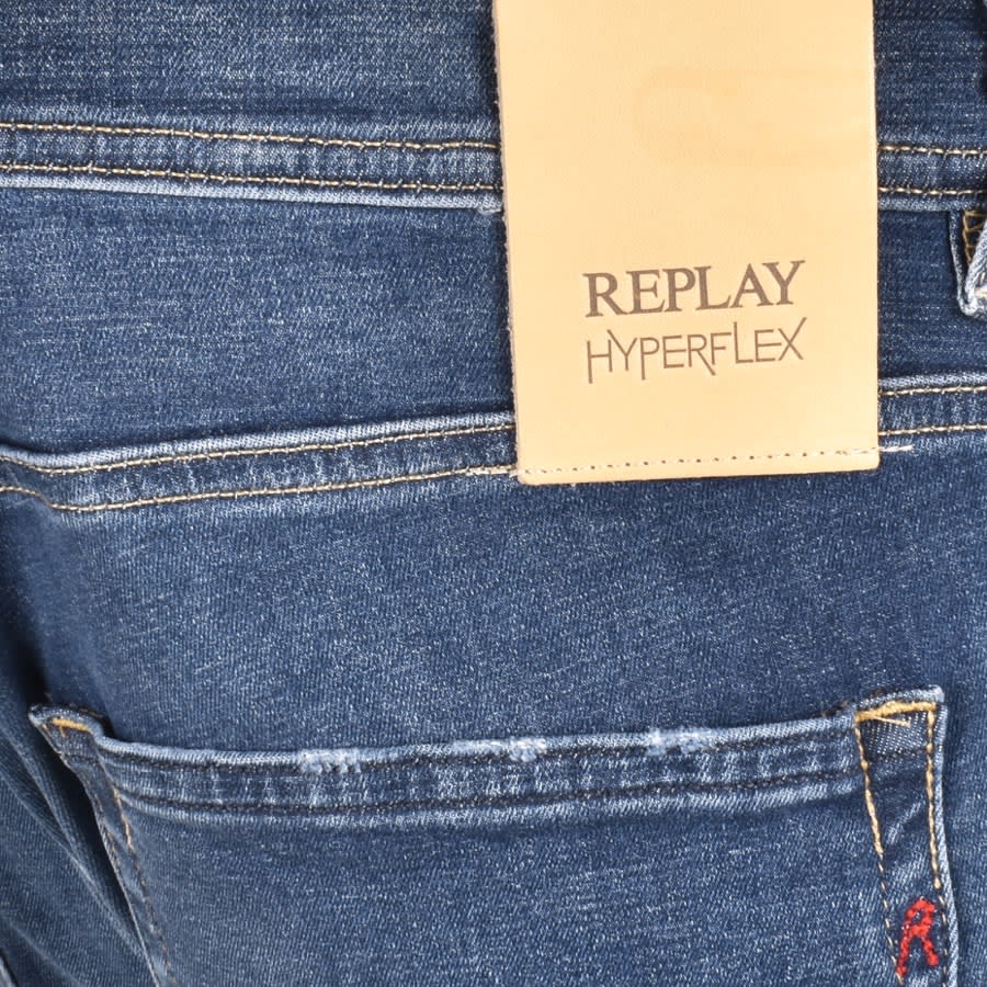 Image number 3 for Replay Grover Straight Jeans Mid Wash Blue