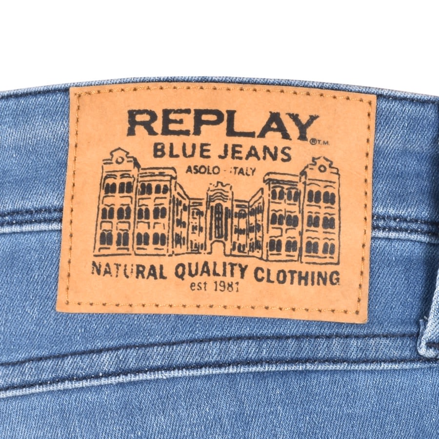 Image number 3 for Replay Anbass Slim Fit Mid Wash Jeans Blue