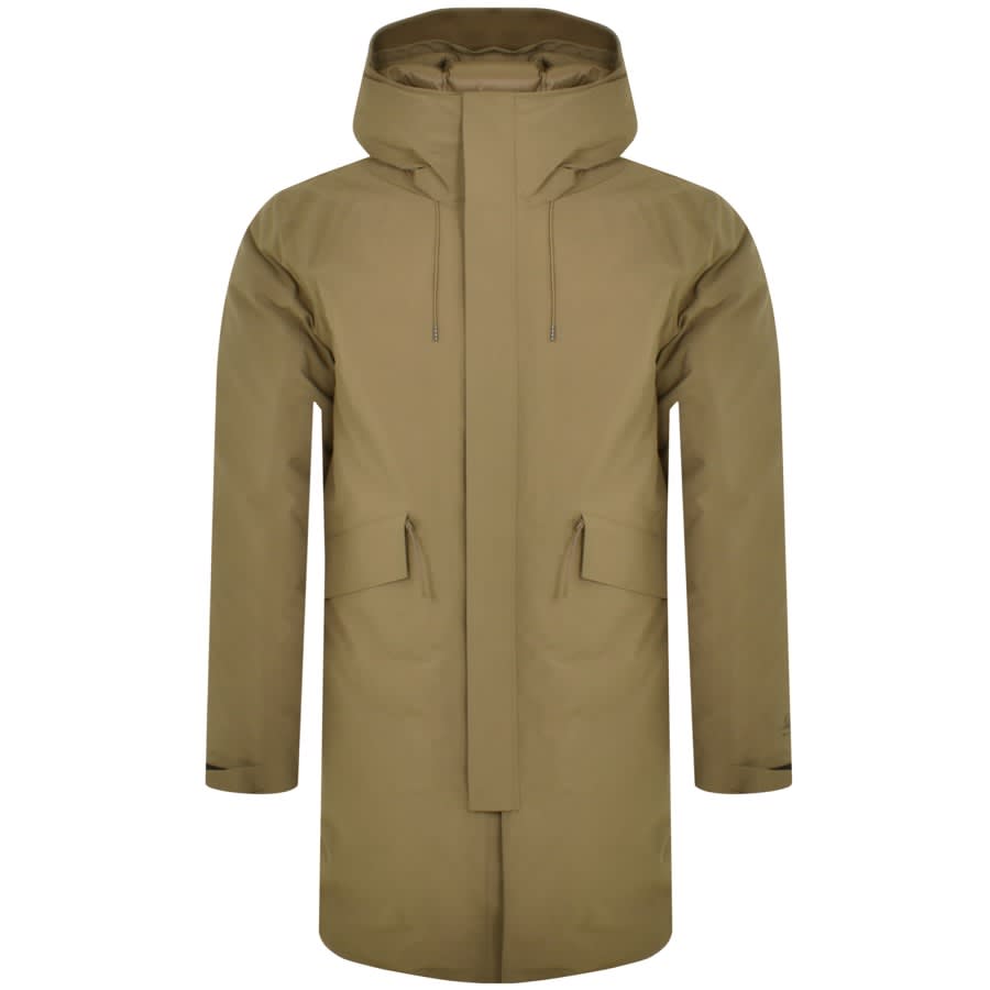 Image number 1 for CP Company Micro M Down Long Jacket Khaki