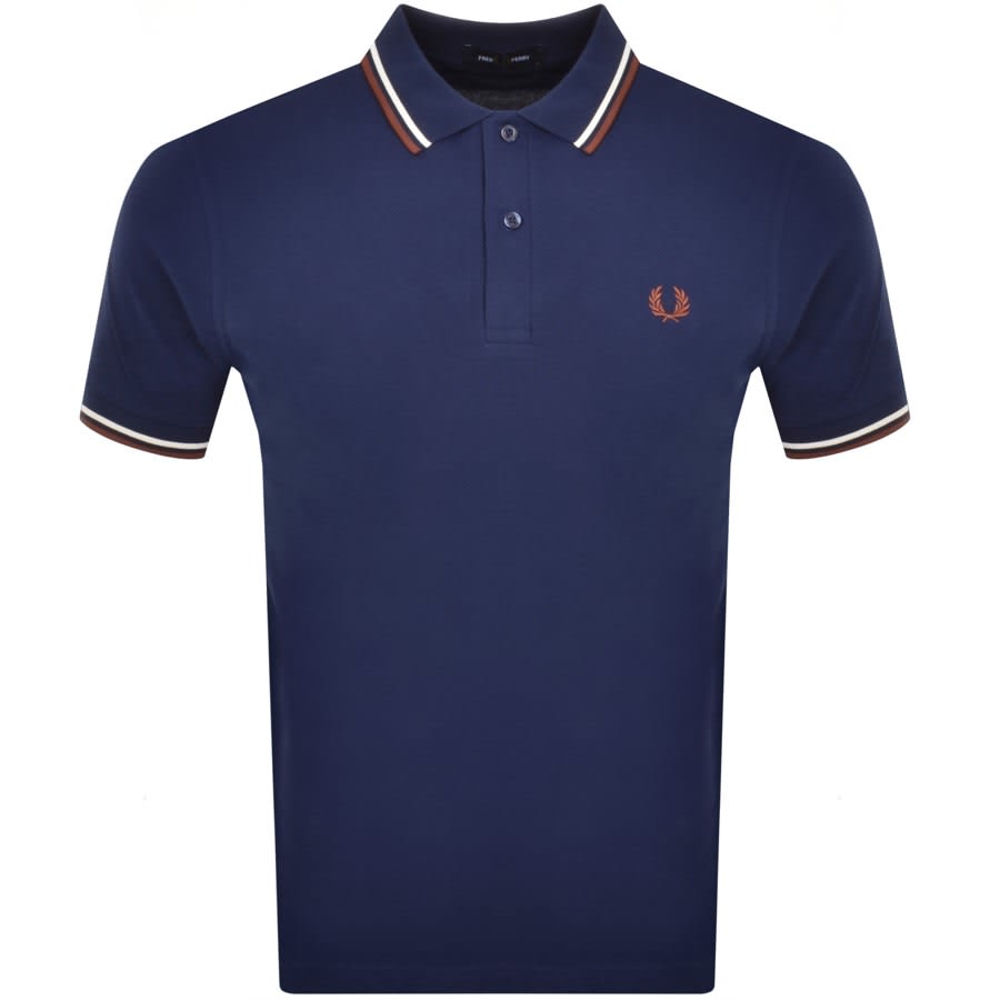 Image number 1 for Fred Perry Twin Tipped Polo T Shirt Navy