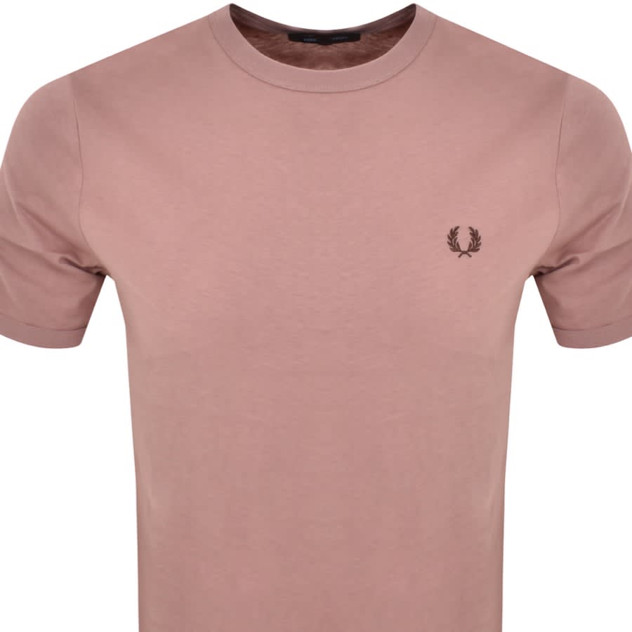 Image number 2 for Fred Perry Ringer T Shirt Pink