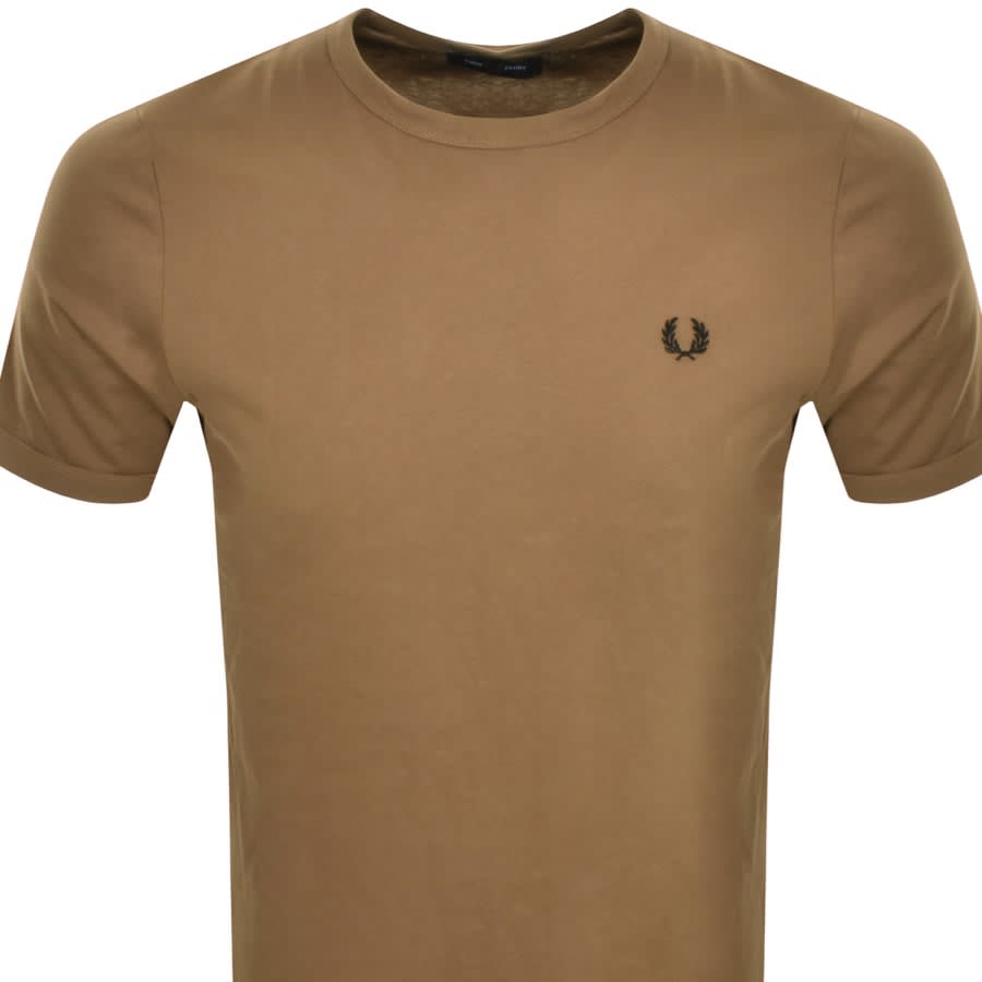 Image number 2 for Fred Perry Ringer T Shirt Khaki