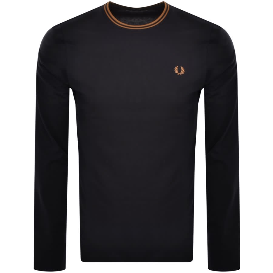 Image number 1 for Fred Perry Twin Tipped Long Sleeved T Shirt Navy