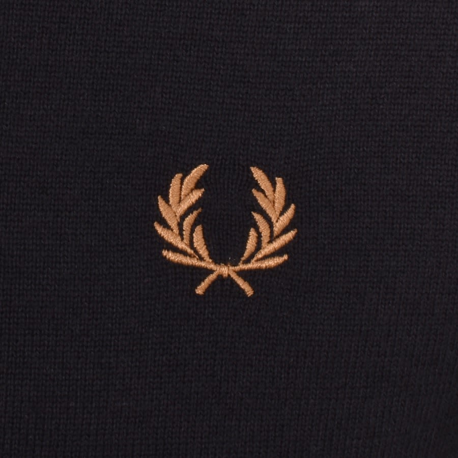 Image number 3 for Fred Perry Crew Neck Knit Jumper Navy