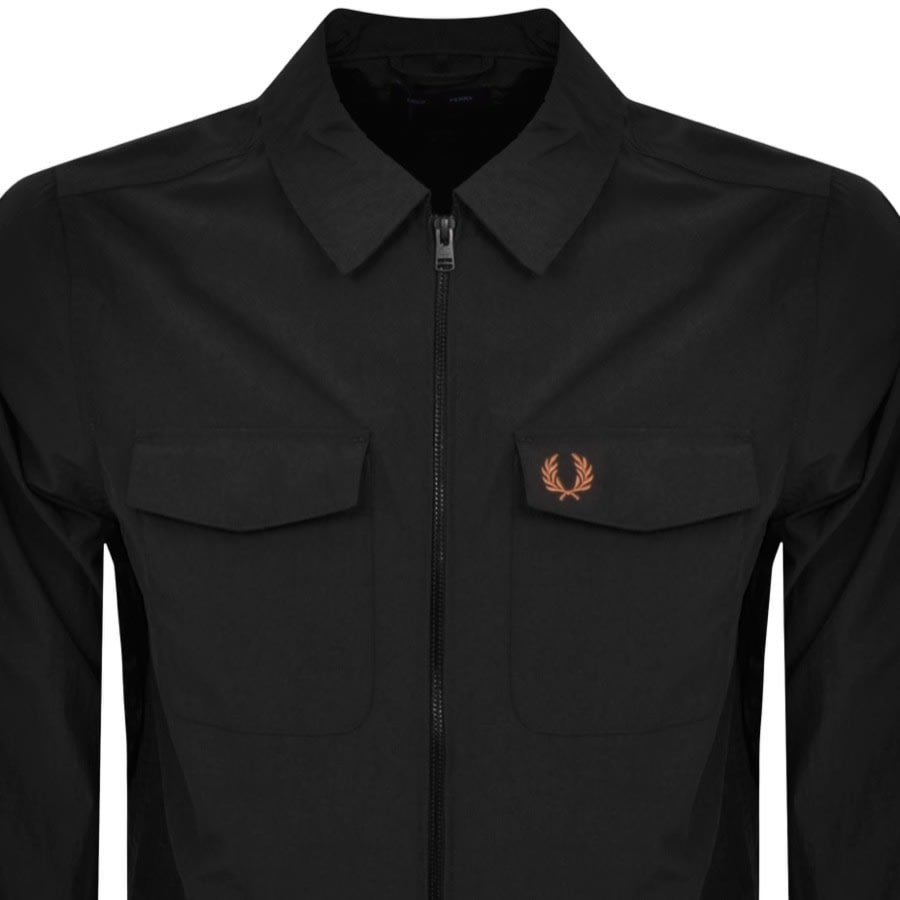 Image number 2 for Fred Perry Zip Overshirt Black