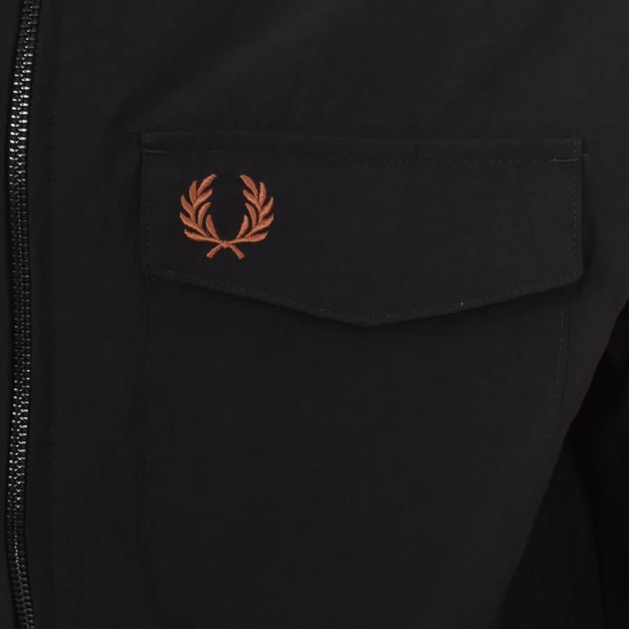Image number 3 for Fred Perry Zip Overshirt Black