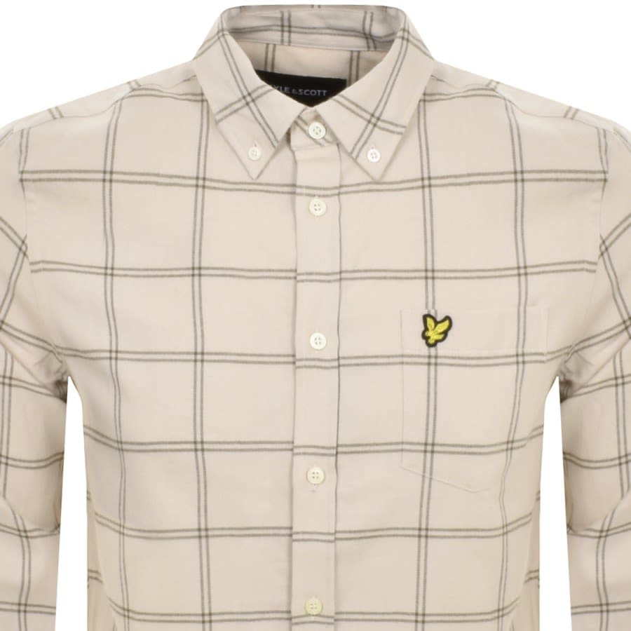 Image number 2 for Lyle And Scott Windowpane Shirt Beige