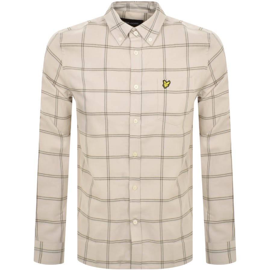 Image number 1 for Lyle And Scott Windowpane Shirt Beige