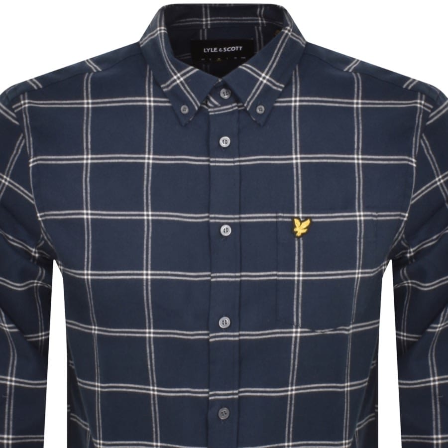 Image number 2 for Lyle And Scott Windowpane Shirt Navy