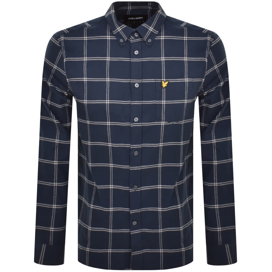 Image number 1 for Lyle And Scott Windowpane Shirt Navy