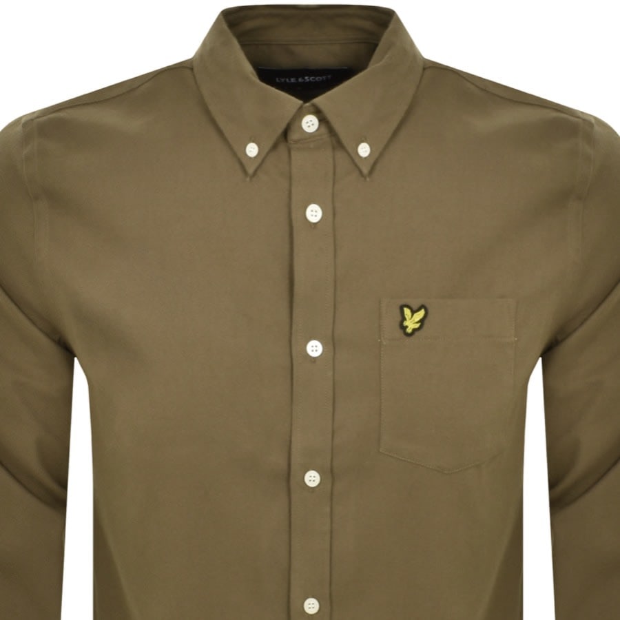 Image number 2 for Lyle And Scott Flannel Long Sleeve Shirt Khaki