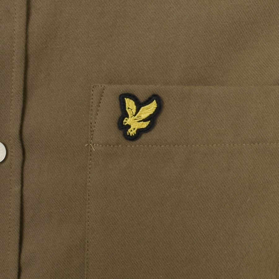 Image number 3 for Lyle And Scott Flannel Long Sleeve Shirt Khaki