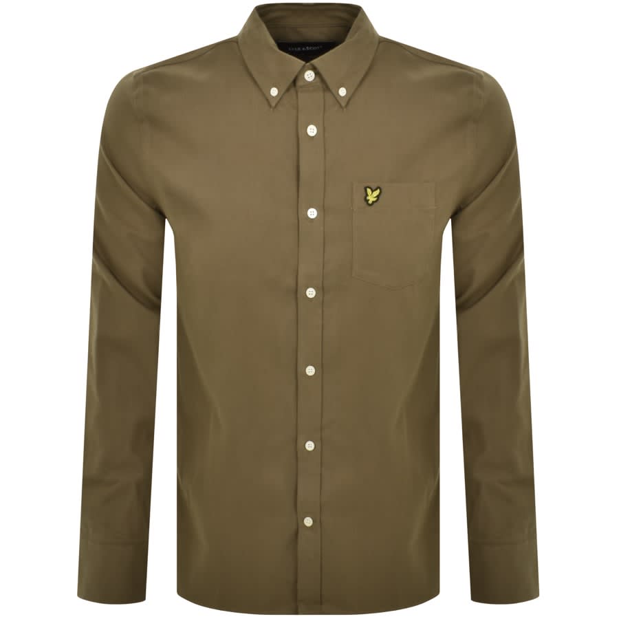 Image number 1 for Lyle And Scott Flannel Long Sleeve Shirt Khaki