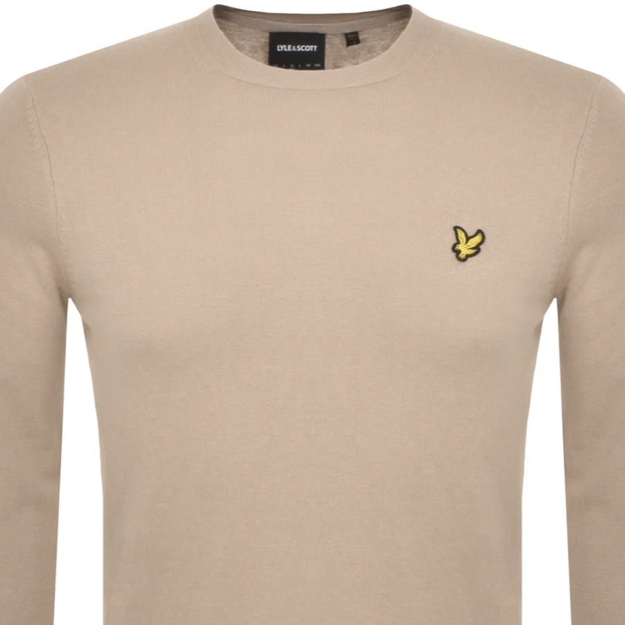 Image number 2 for Lyle And Scott Crew Neck Merino Knit Jumper Beige