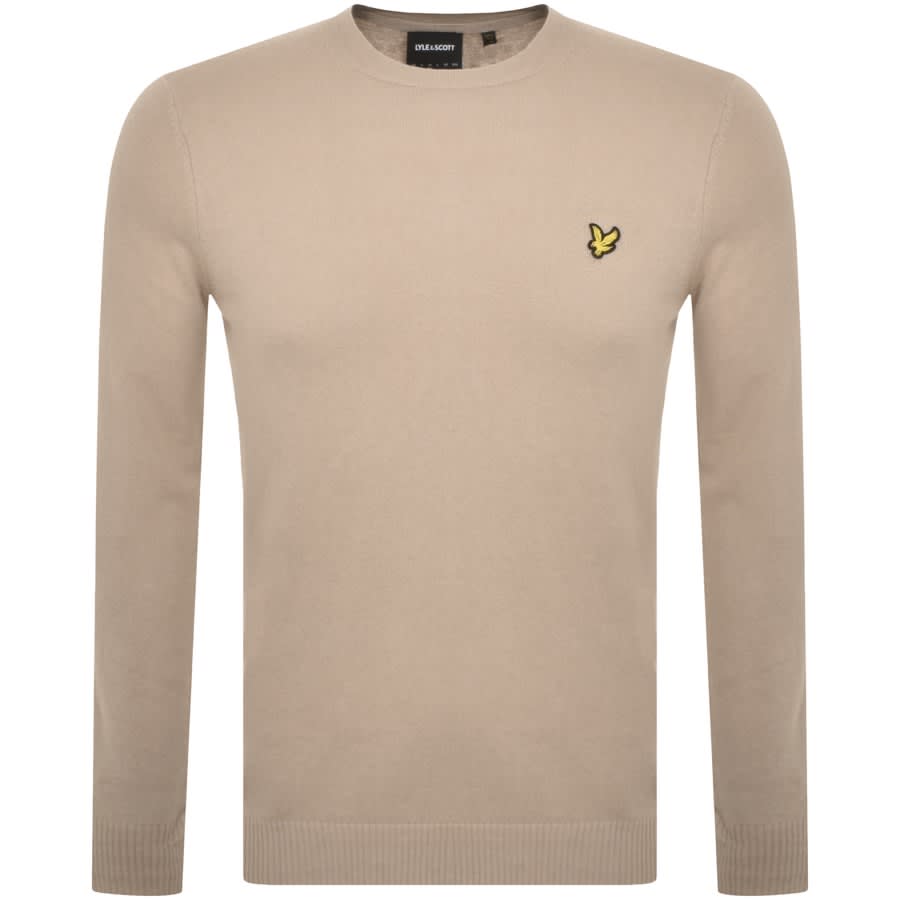 Image number 1 for Lyle And Scott Crew Neck Merino Knit Jumper Beige