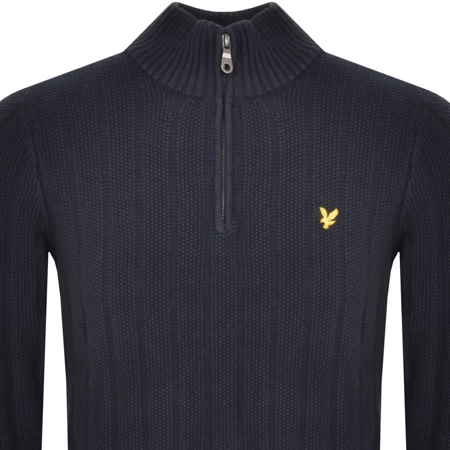 Image number 2 for Lyle And Scott Moss Stitch Knit Jumper Navy