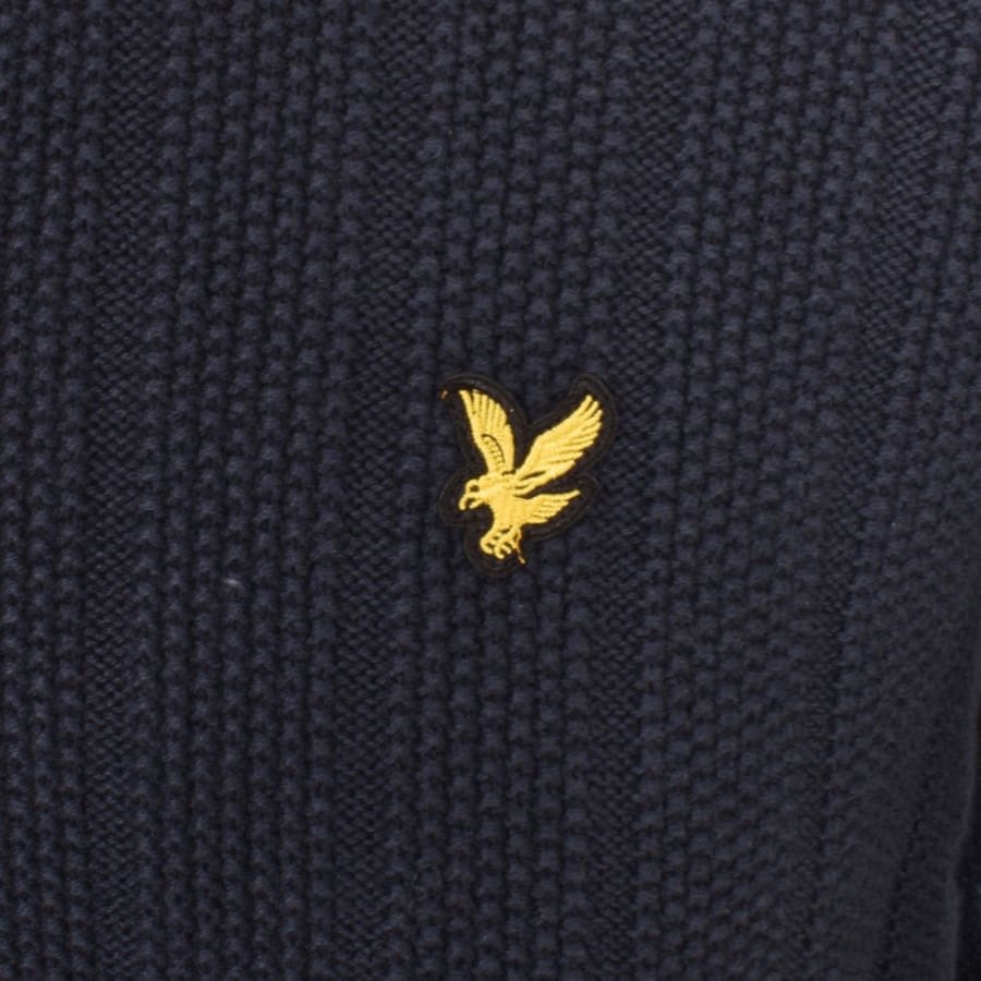 Image number 3 for Lyle And Scott Moss Stitch Knit Jumper Navy