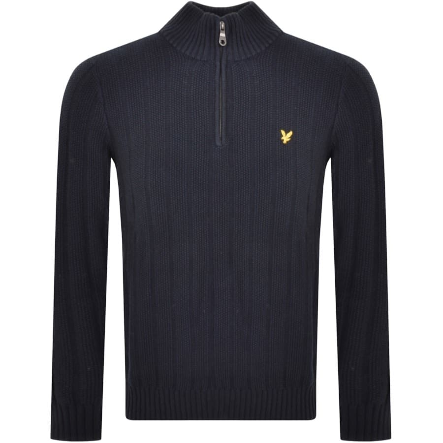 Image number 1 for Lyle And Scott Moss Stitch Knit Jumper Navy