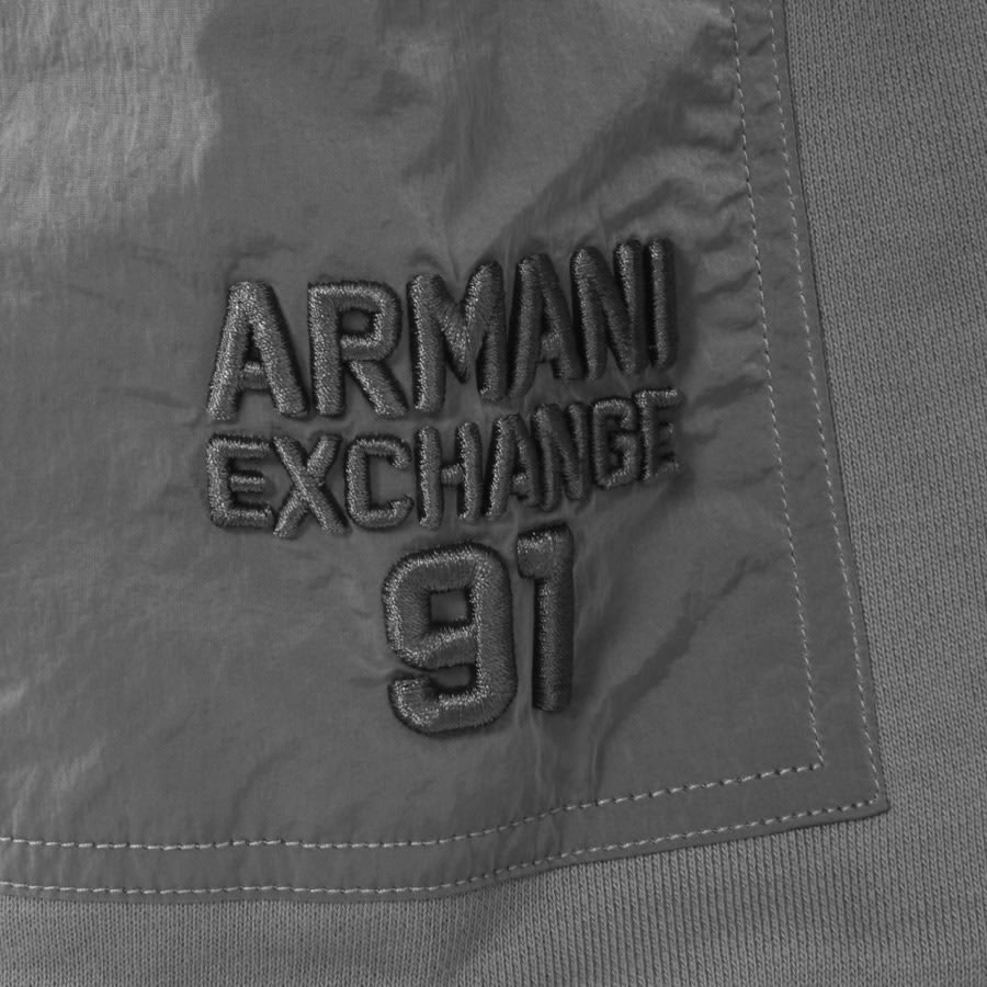 Image number 3 for Armani Exchange Pocket Hoodie Grey
