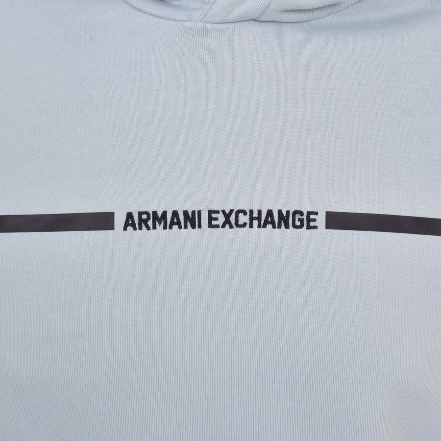 Image number 3 for Armani Exchange Logo Stripe Hoodie Blue