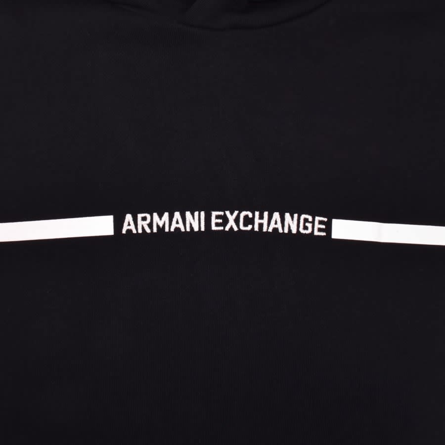 Image number 3 for Armani Exchange Logo Stripe Hoodie Navy