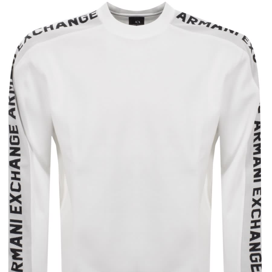 Image number 2 for Armani Exchange Logo Tape Sweatshirt White
