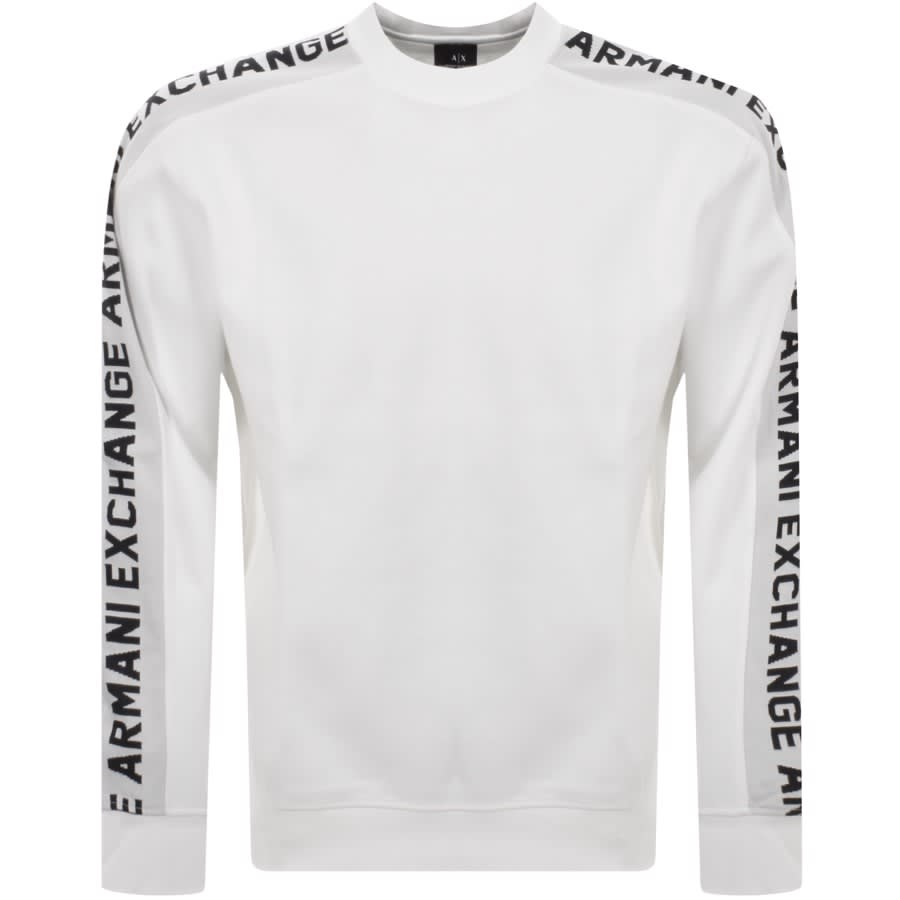 Image number 1 for Armani Exchange Logo Tape Sweatshirt White