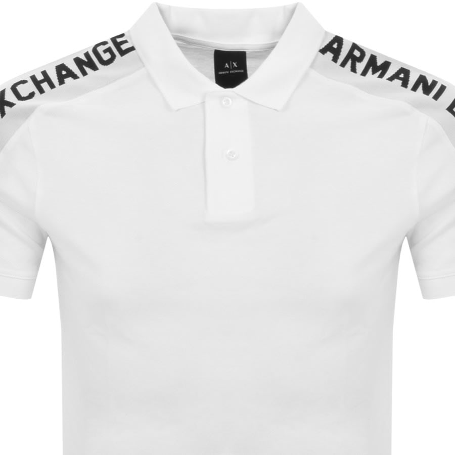 Image number 2 for Armani Exchange Taped Logo Polo T Shirt White
