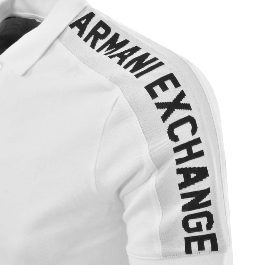 Image number 3 for Armani Exchange Taped Logo Polo T Shirt White