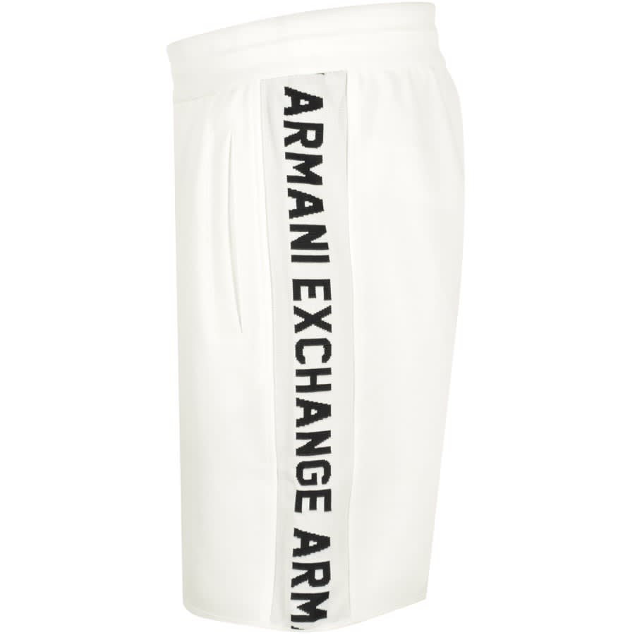 Image number 3 for Armani Exchange Logo Tape Jersey Shorts White