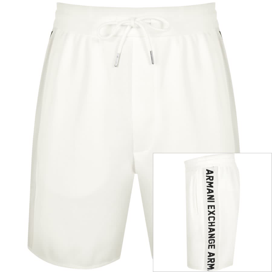 Image number 1 for Armani Exchange Logo Tape Jersey Shorts White