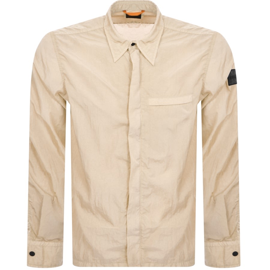 Image number 2 for BOSS Laio Long Sleeve Overshirt Beige