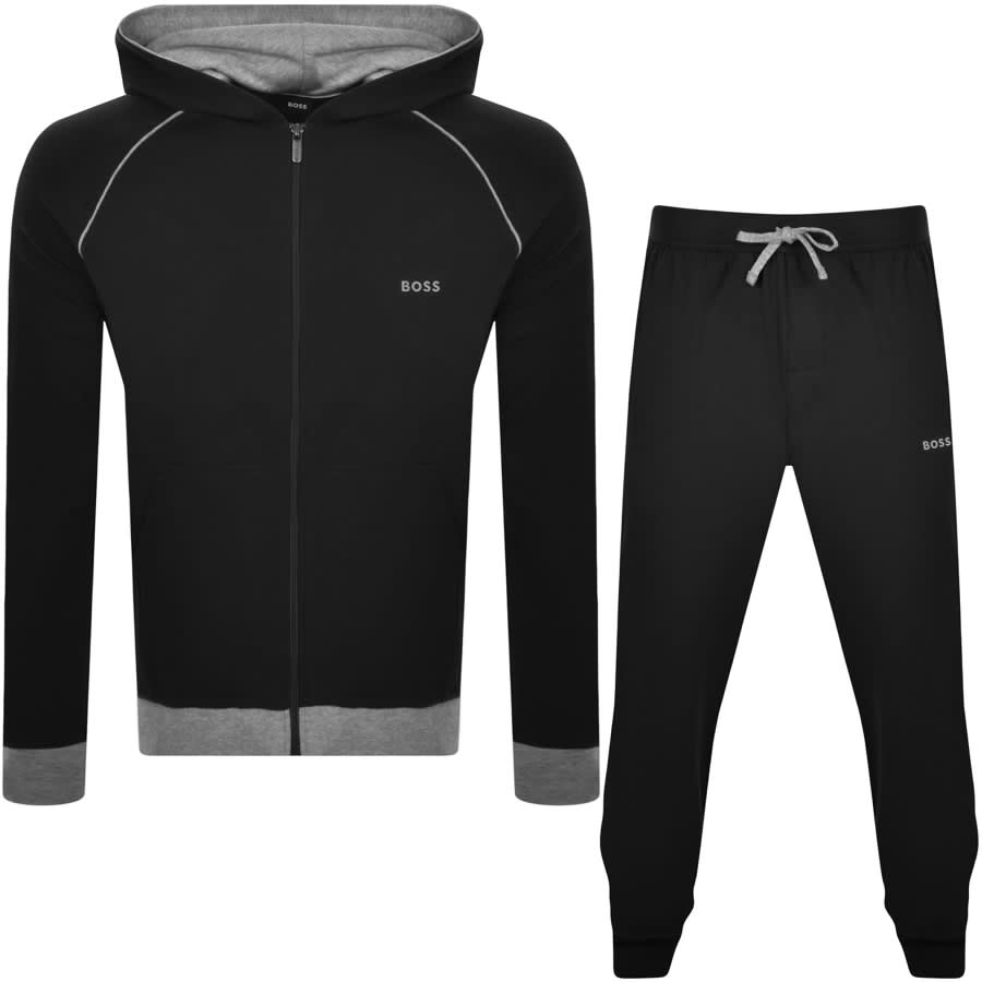 Image number 1 for BOSS Lounge Hooded Tracksuit Black