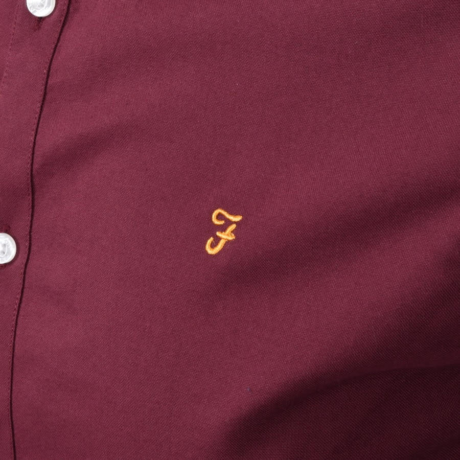 Image number 3 for Farah Vintage Brewer Long Sleeve Shirt Burgundy