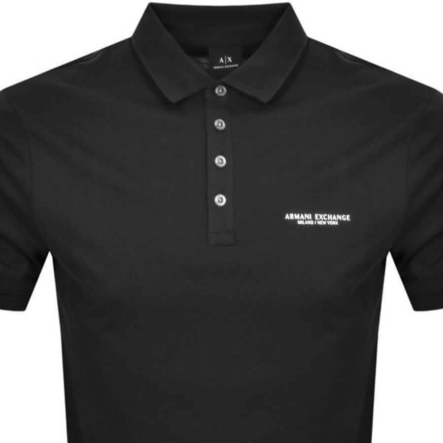 Image number 2 for Armani Exchange Logo Polo T Shirt Black
