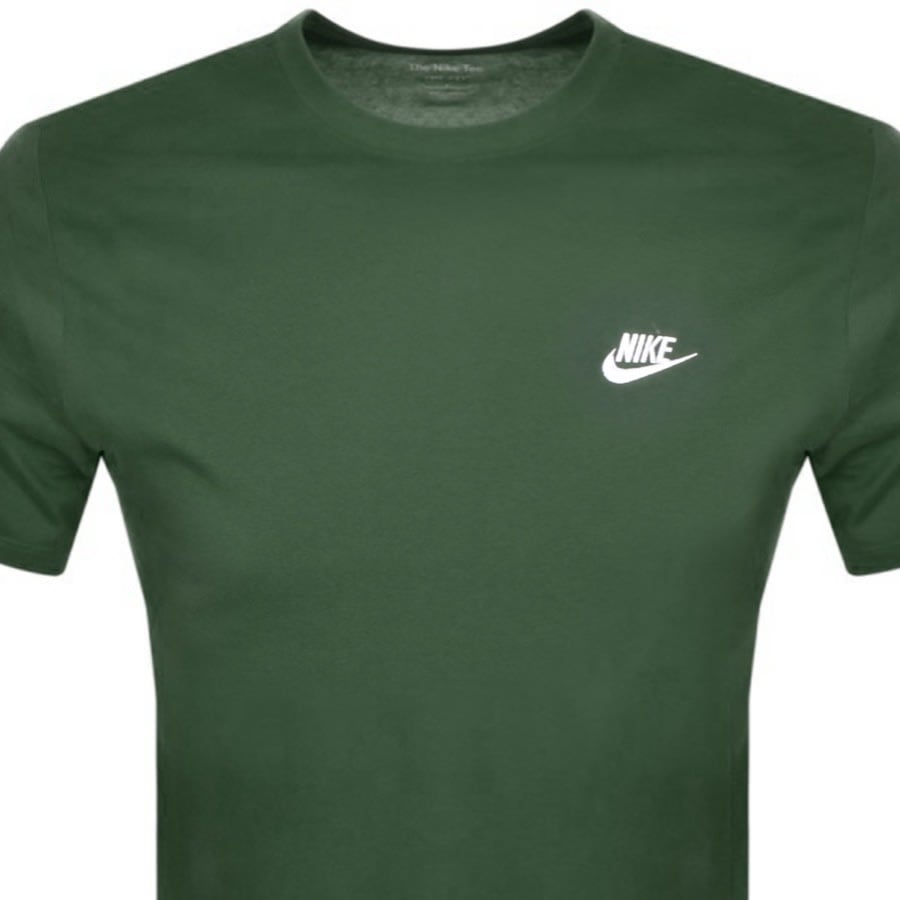 Image number 2 for Nike Crew Neck Club T Shirt Green