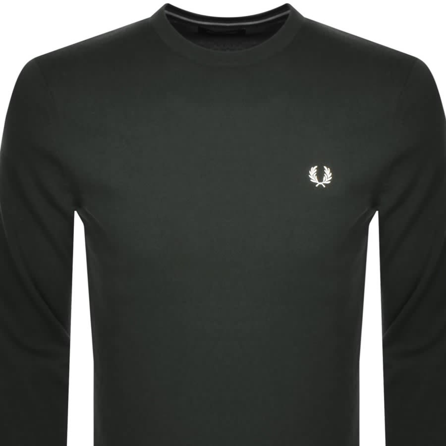 Image number 2 for Fred Perry Classic Crew Neck Knit Jumper Green