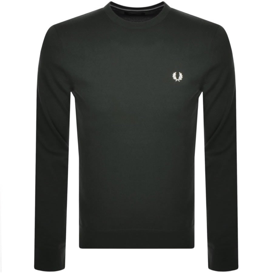 Image number 1 for Fred Perry Classic Crew Neck Knit Jumper Green