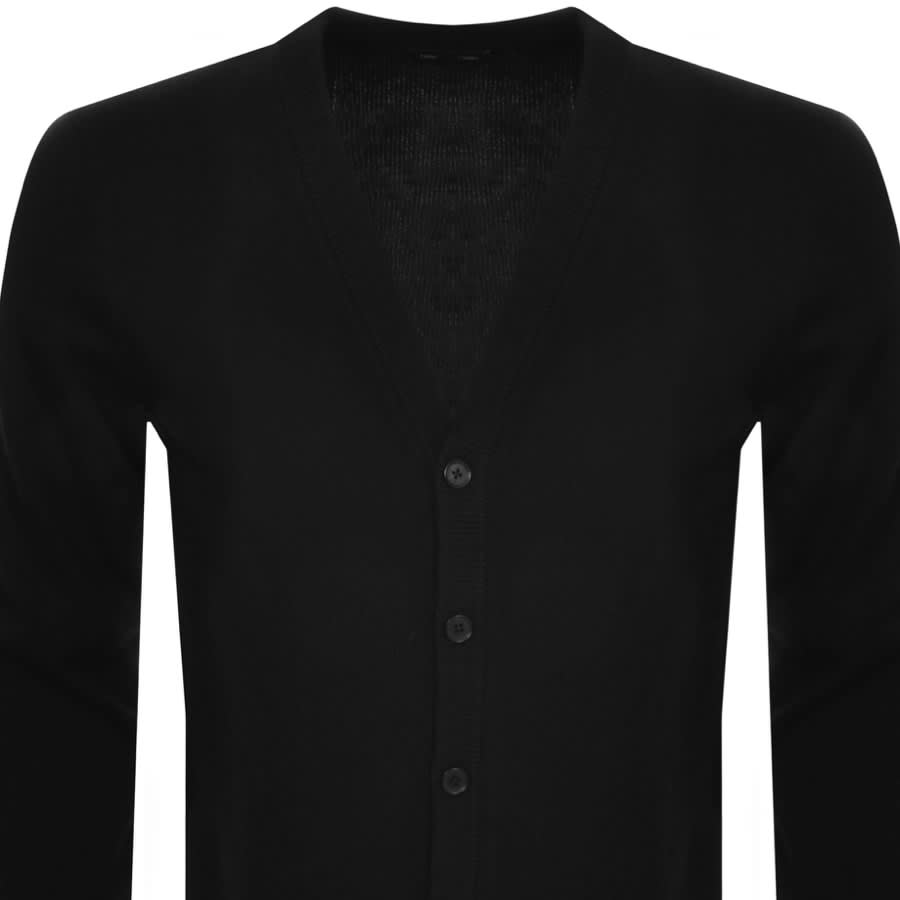 Image number 2 for Fred Perry Laurel Wreath Trim Knit Cardigan Black