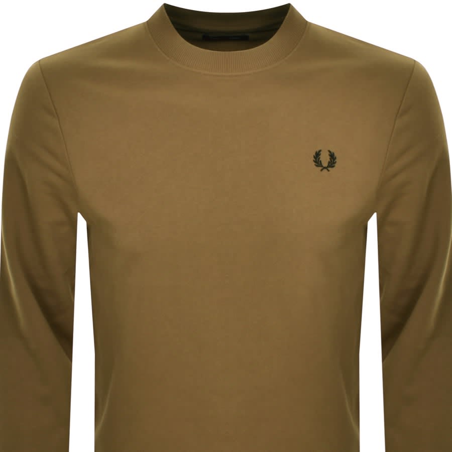 Image number 2 for Fred Perry Crew Neck Sweatshirt Khaki
